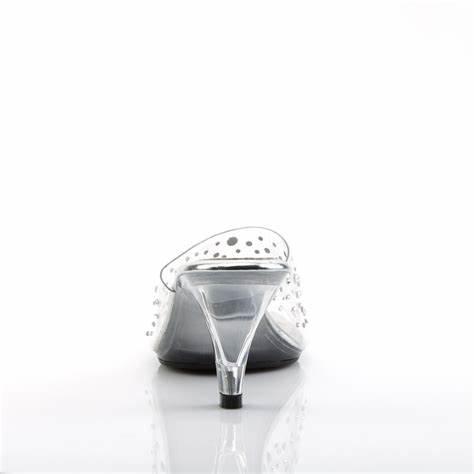 Open Toe Mules with Rhinestone Styling kitten heels
