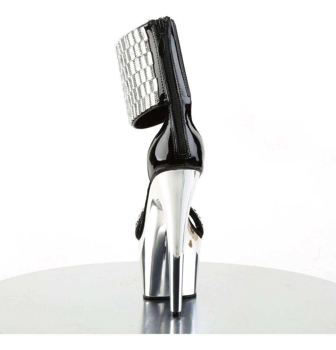 Platform Sandal with Rhinestone Wide Cuff stiletto heel