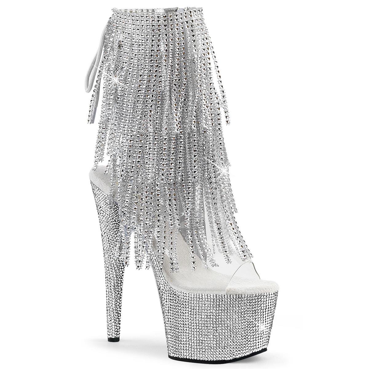Bejeweled Ankle Boot with Hanging Rhinestones