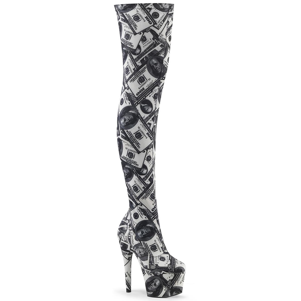 Pole Dance Thigh Boots With Dollar Sign