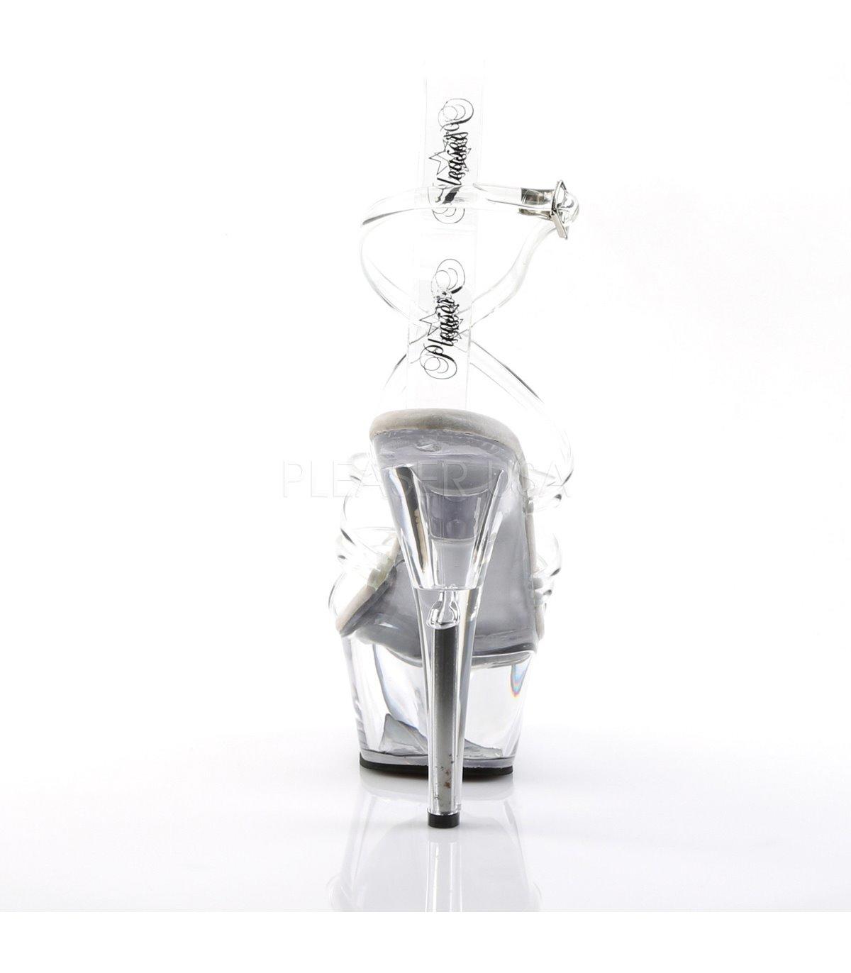 Clear Strappy Platform Mules 6" Stilettos