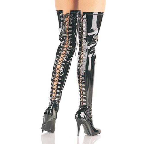 Black Patent Thigh Boots