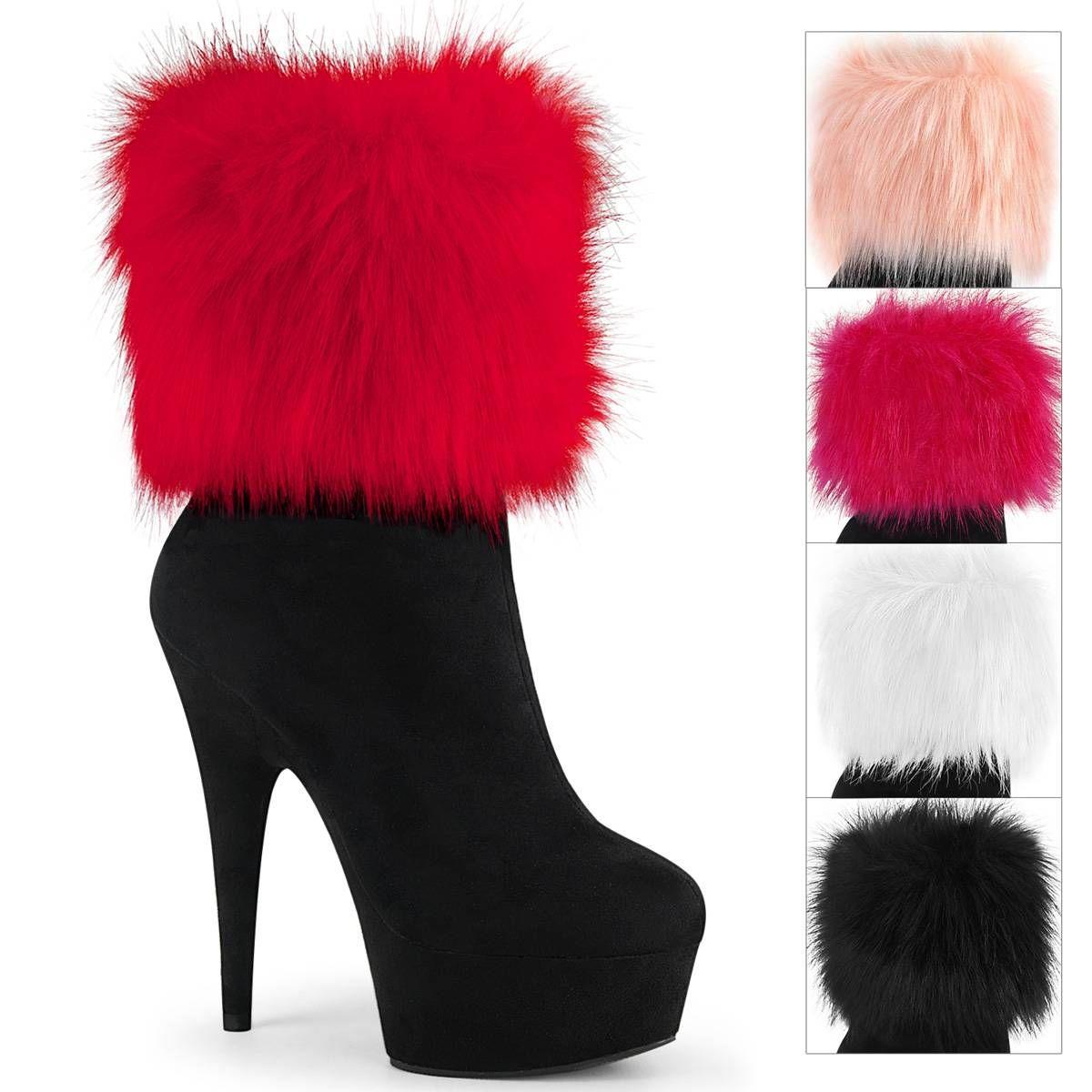 Suede Ankle Boot with Fur Cuffs