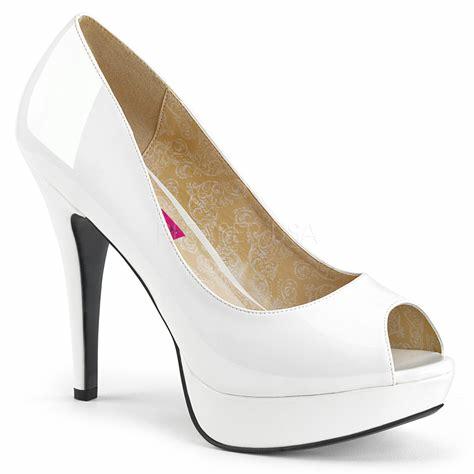 White Peep Toe Court Shoe