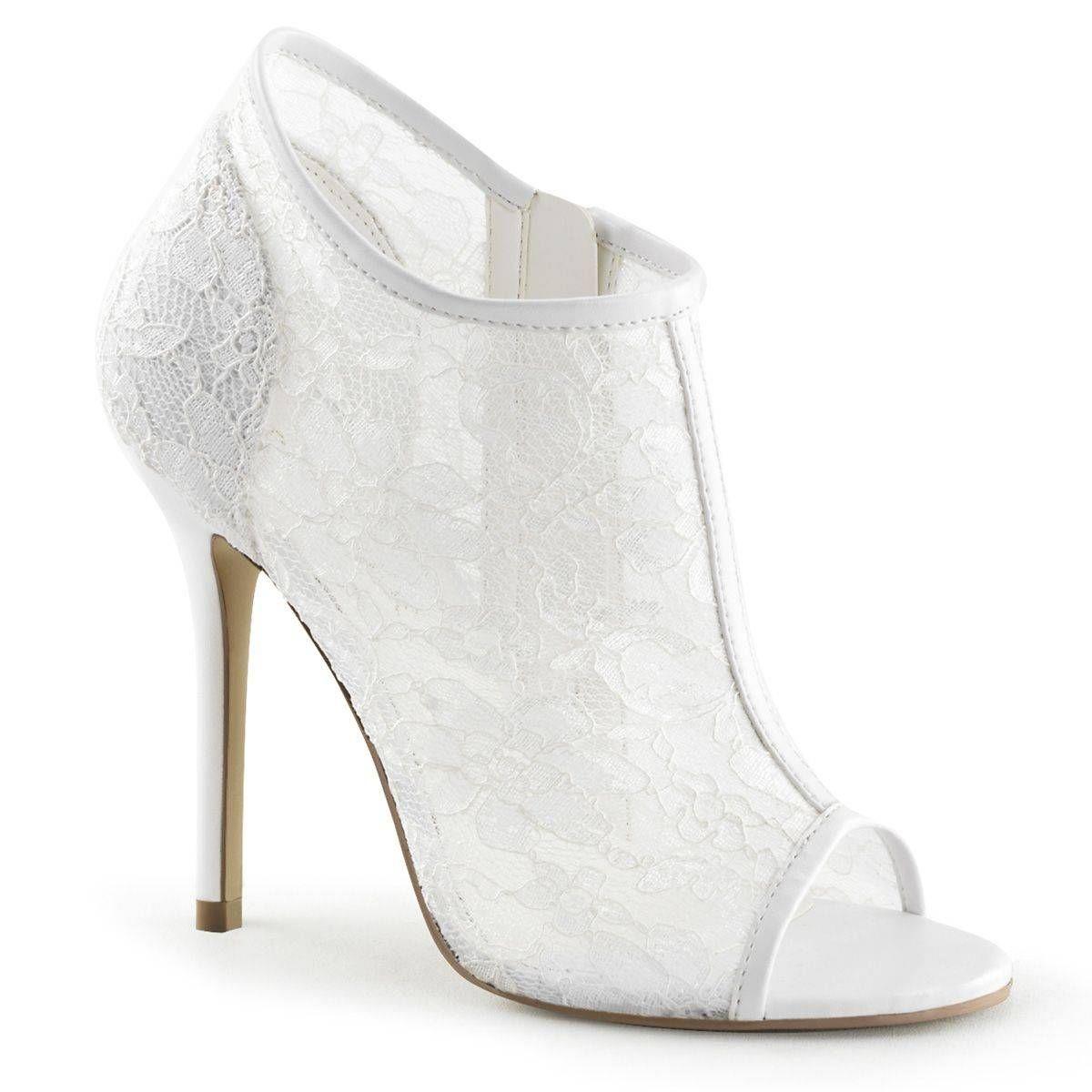 White Mesh Ankle Boots