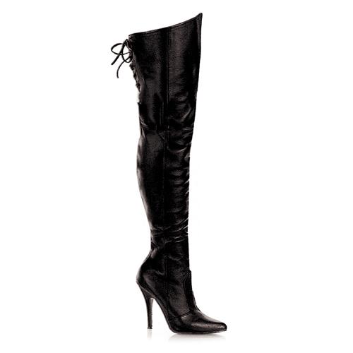 Black Leather Thigh Boots