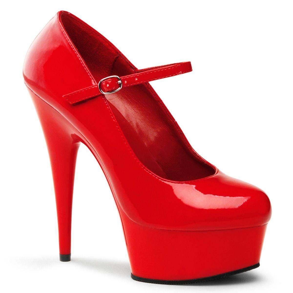 Red Mary Jane Pump with Strap