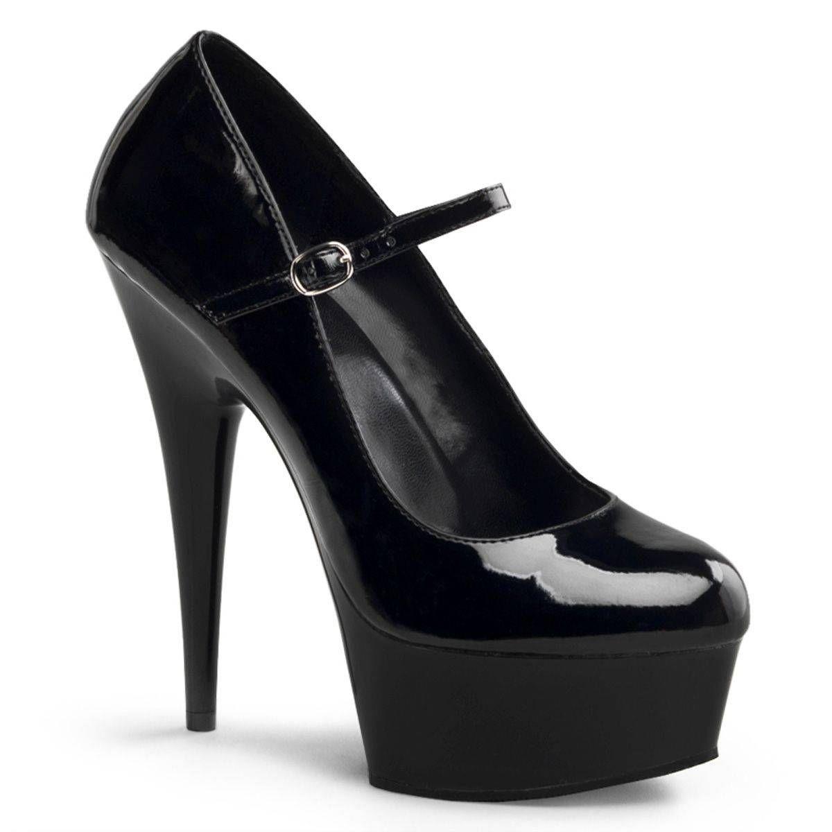 Black Mary Jane Pump with Strap