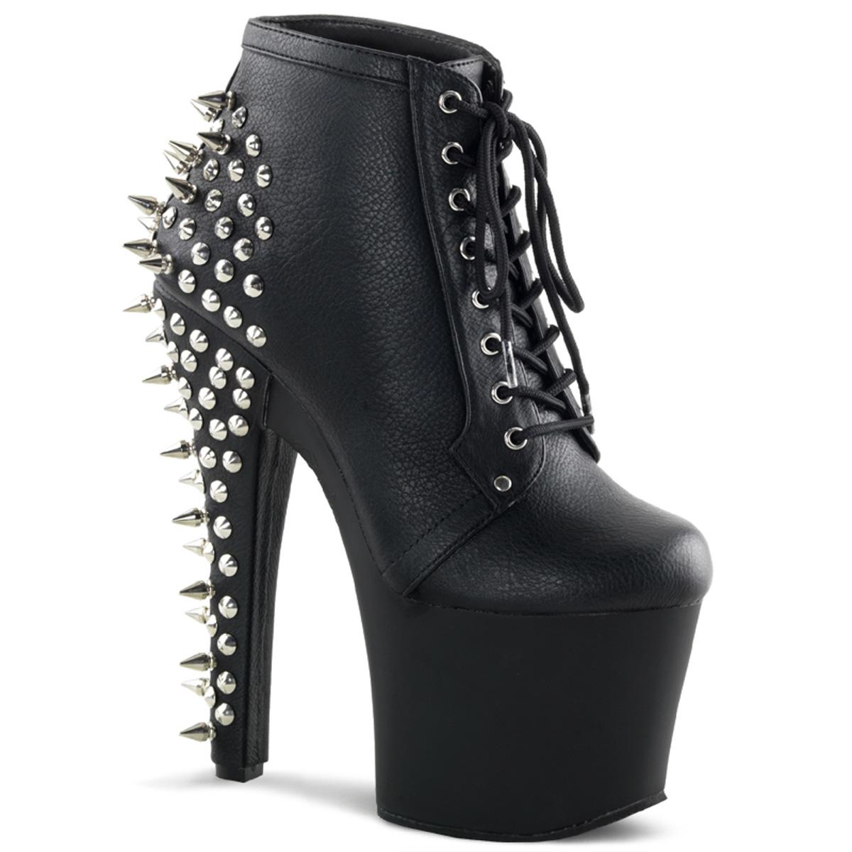 Black Lace Up Ankle Boot Studs & Spikes