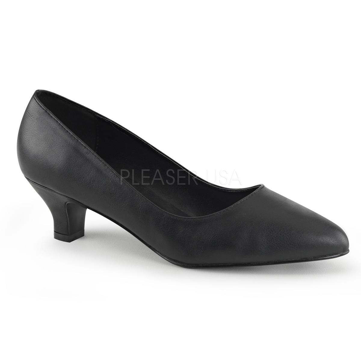 Black Faux Leather Court Shoe