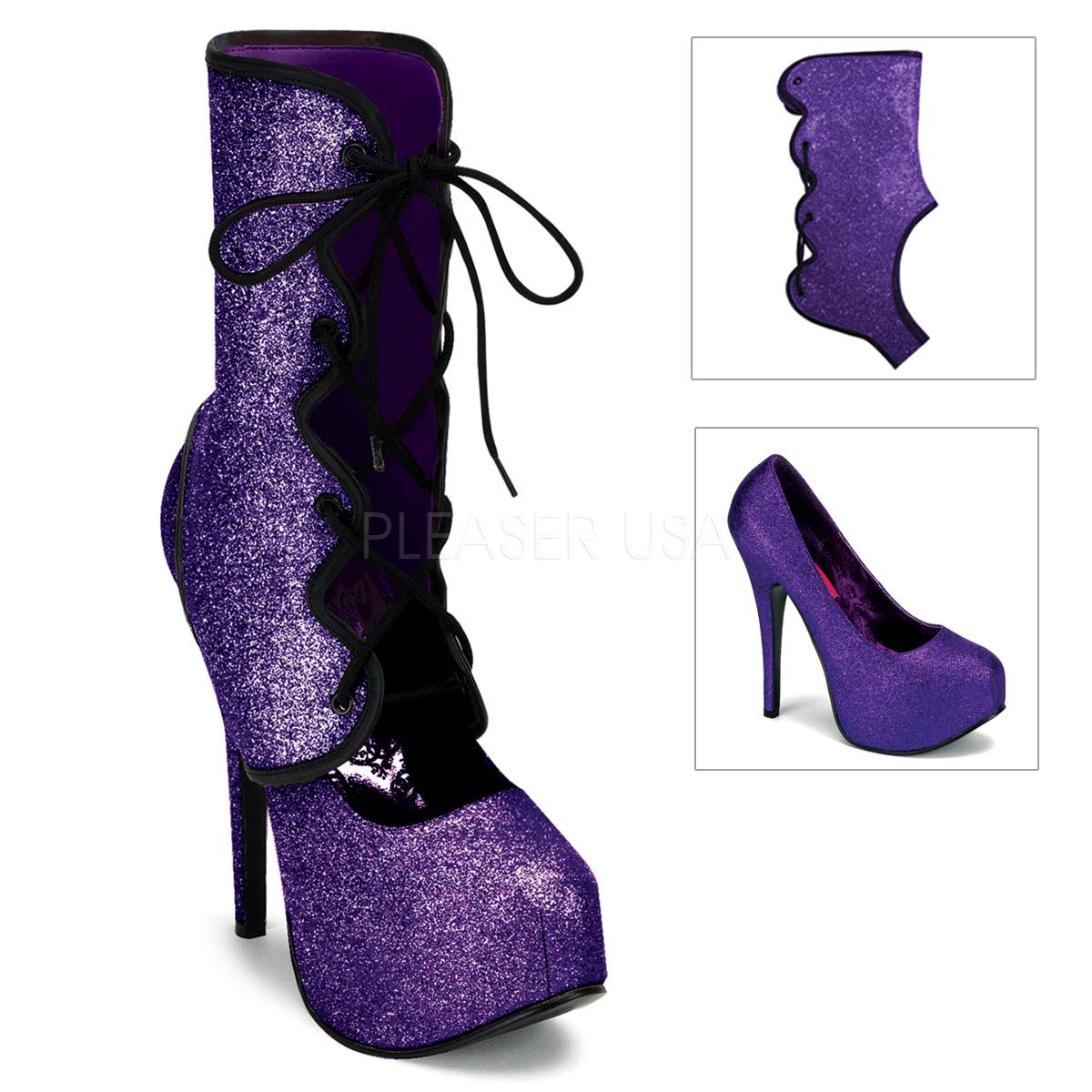 Purple Glitter Court Shoe/Boot