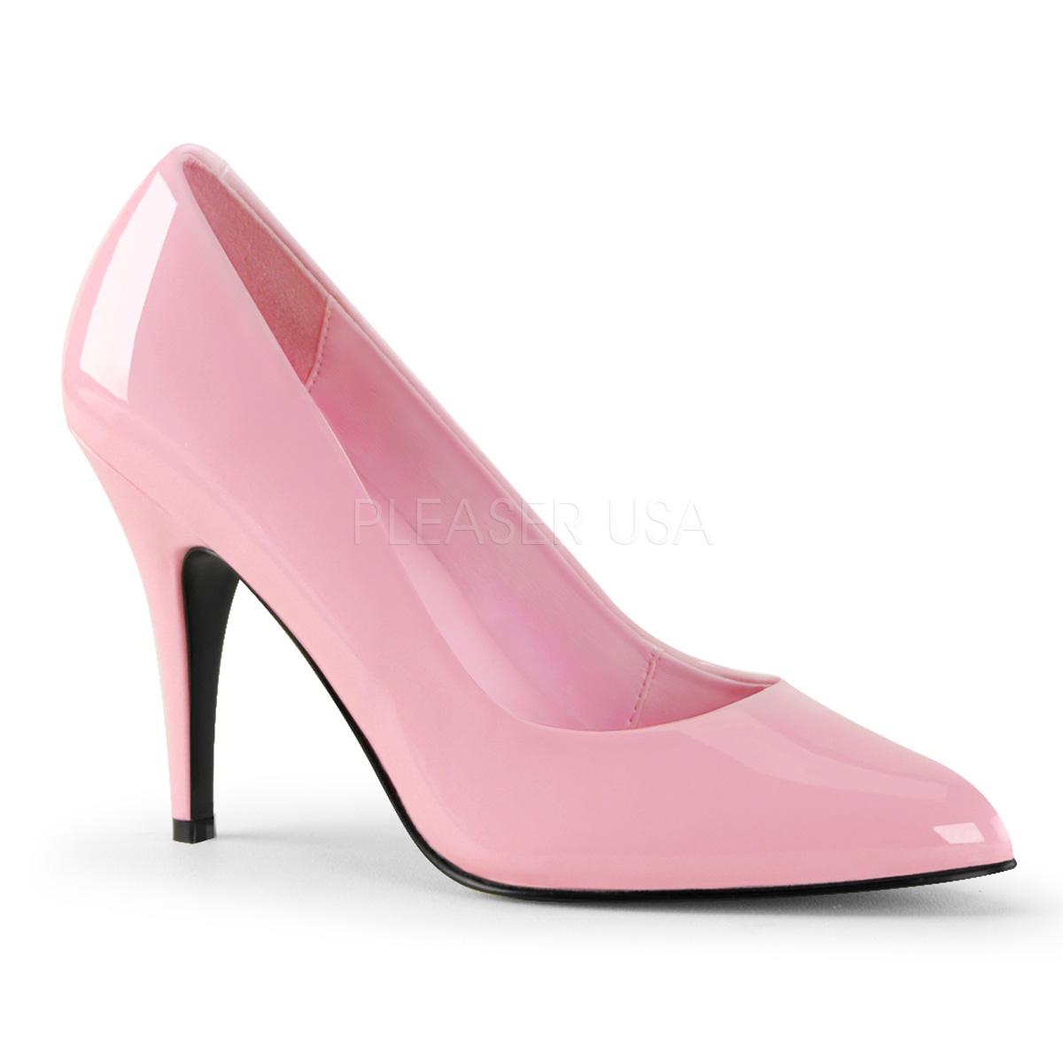 Large fitting Baby Pink Patent Court Shoe