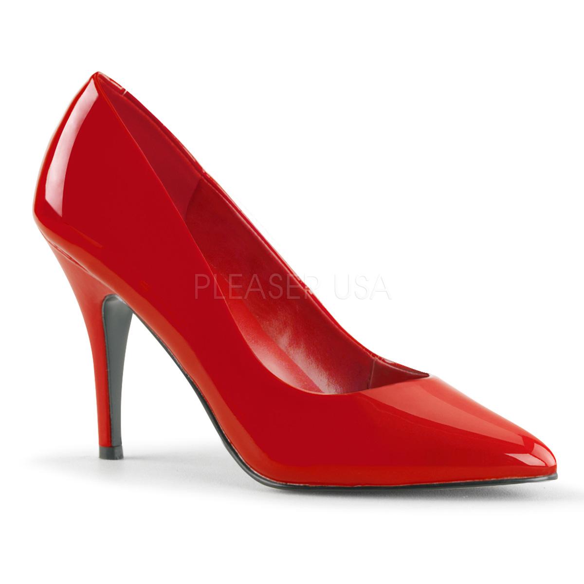 Large fitting Red Patent Court Shoe