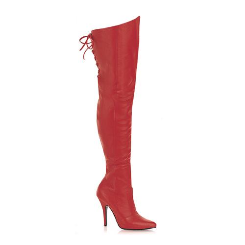 Red Leather Thigh Boot