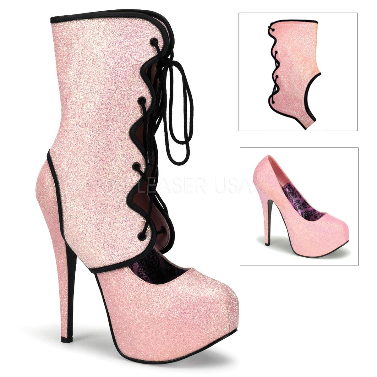 Baby Pink Glitter Court Shoe/Boot