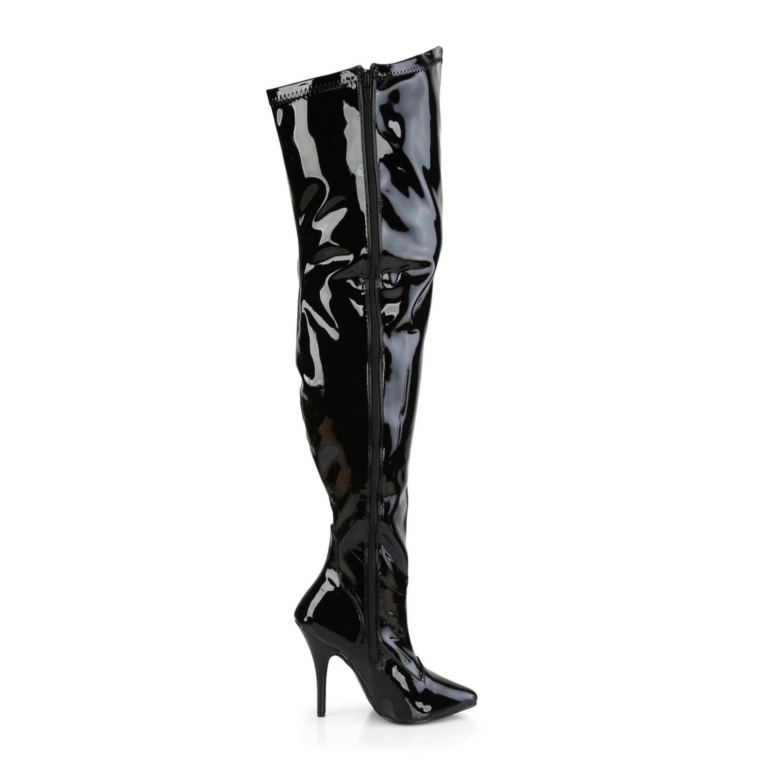 Patent Leather Thigh Boot Extra Wide up to UK 13 - Sexy Shooz