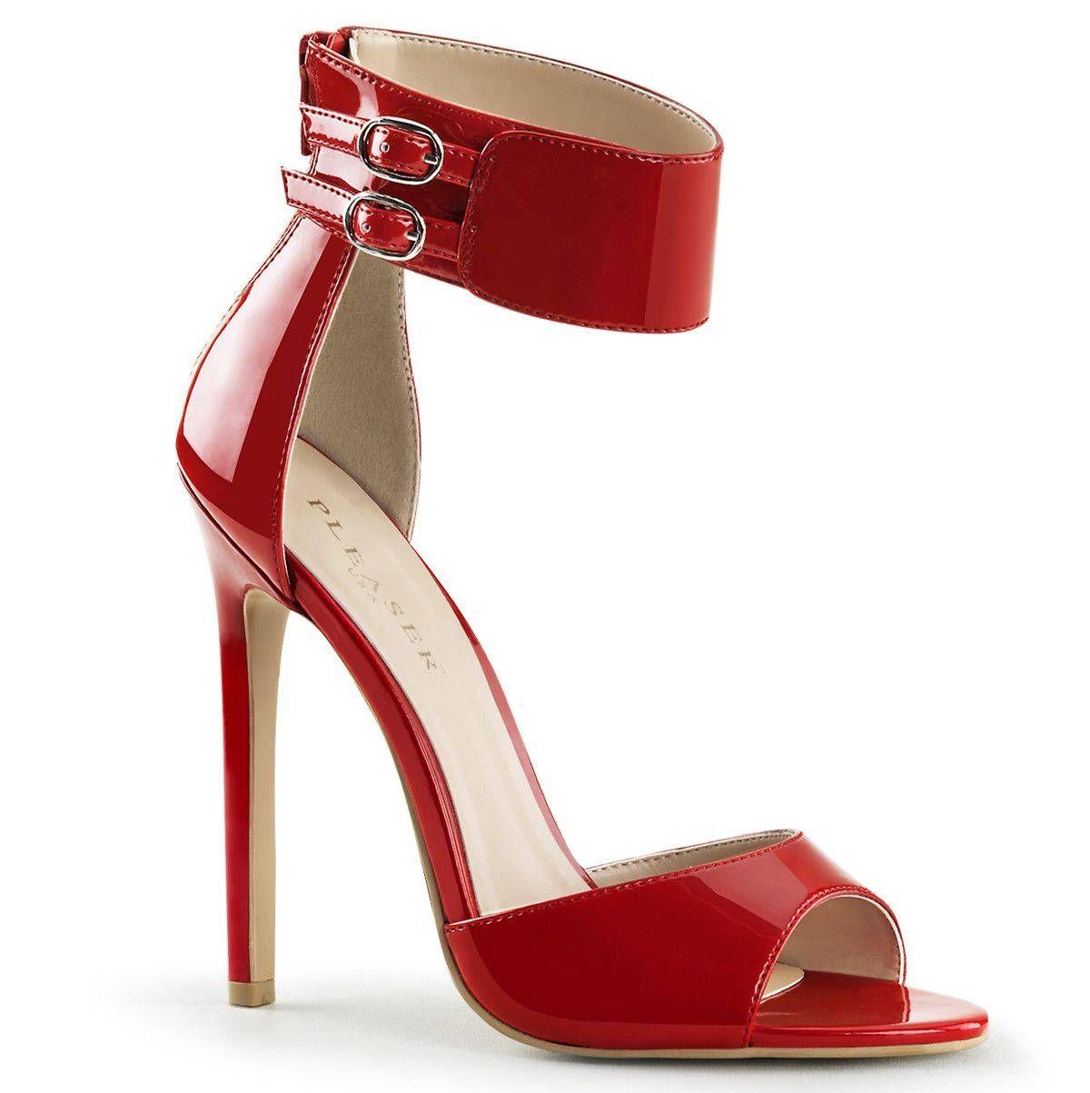 Red Ankle Strap Open Toe Sandal