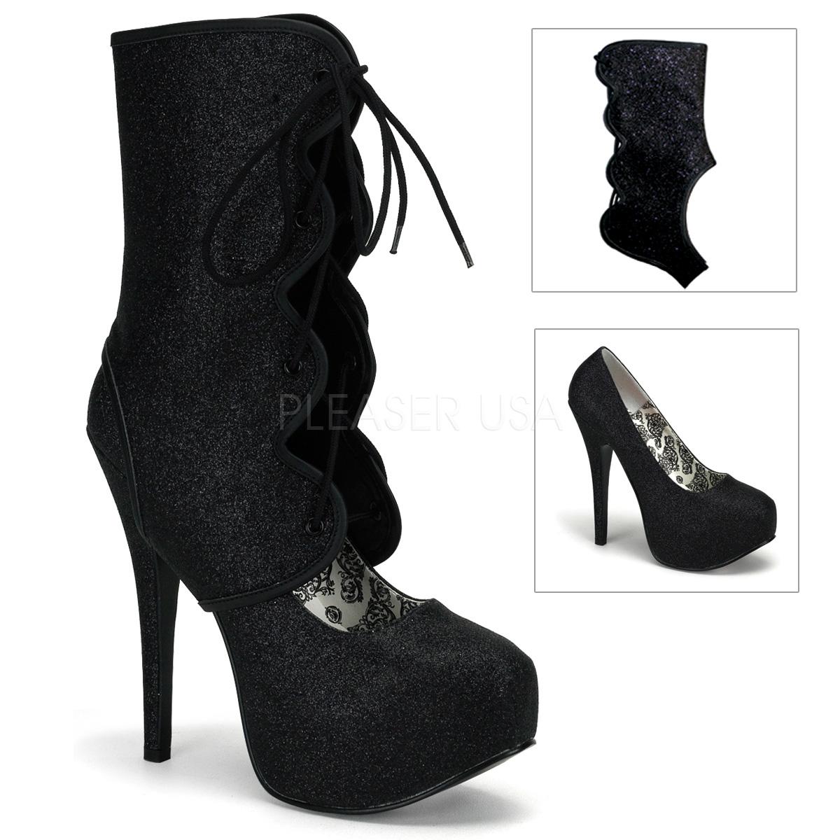 Black Glitter Court Shoe/Boot