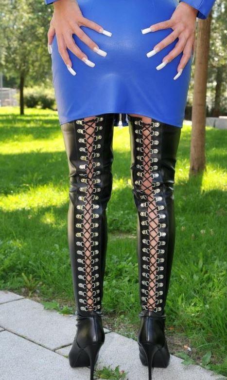 Lace Up Back Thigh Boots