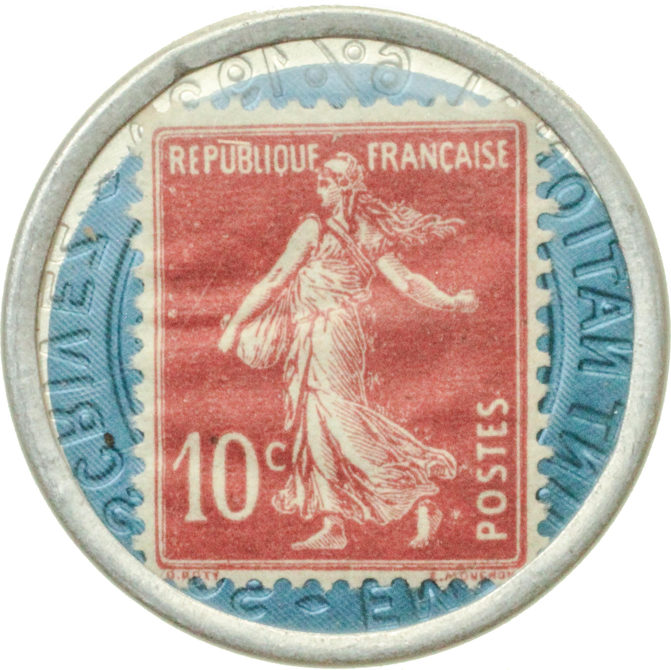 Encased postage stamps