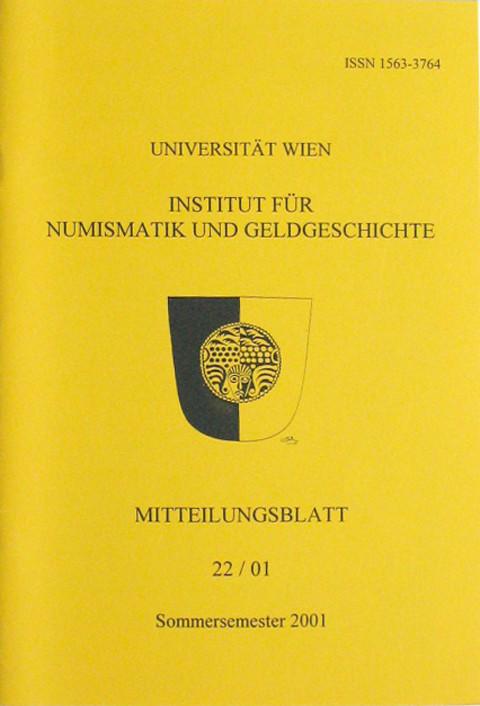 Institut f?_r Numismatik, Universit?_t Wien. Mitteilungsblatt. 22