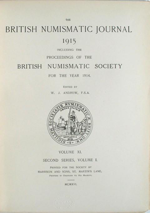 British Numismatic Journal 1915&nbsp;