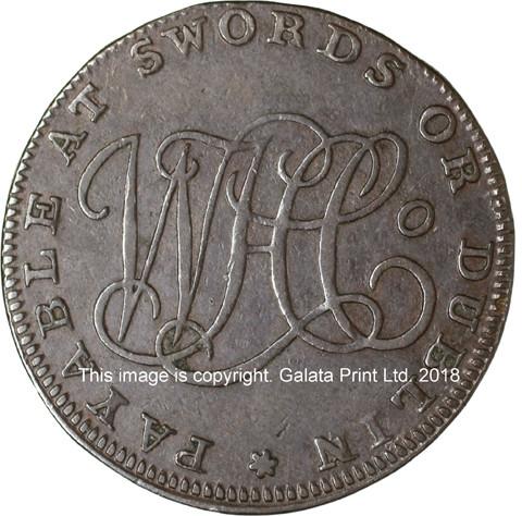 IRELAND. DUBLIN or Swords. Halfpenny token, 1794. W H Co.