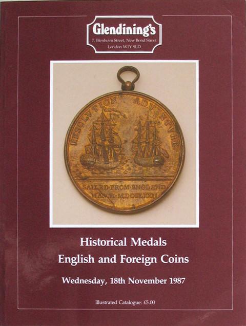 18 Nov, 1987  Historical medals, English and foreign coins.