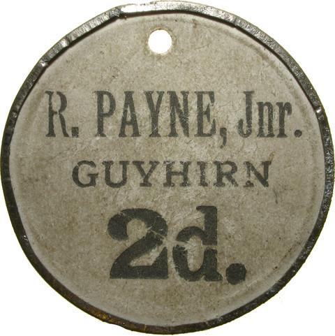 Farm token. R Payne Jnr., Guyhirne.