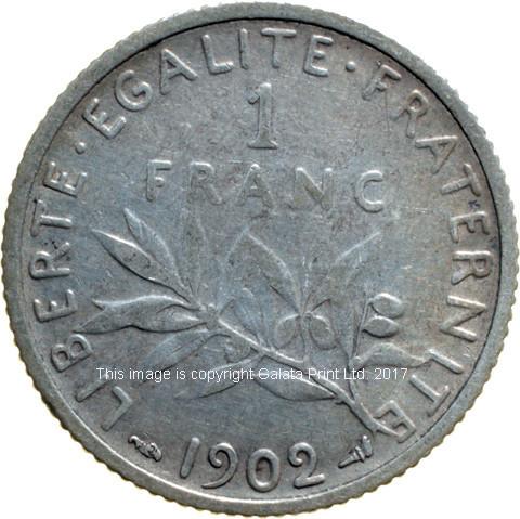 FRANCE 3rd Republic. (1871 - 1940) 1 Franc. Roty.