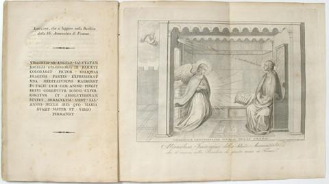 Illustrazione di una medaglia inedita e singolare rappresentante la Santissima Annunziata di Firenze