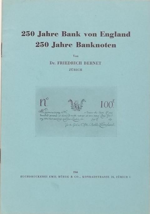 250 Jahre Bank von England. 250 Jahre Banknoten