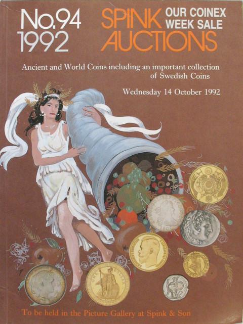 Spink 94.  Ancient and world coins, including an important collection of Swedish coins.