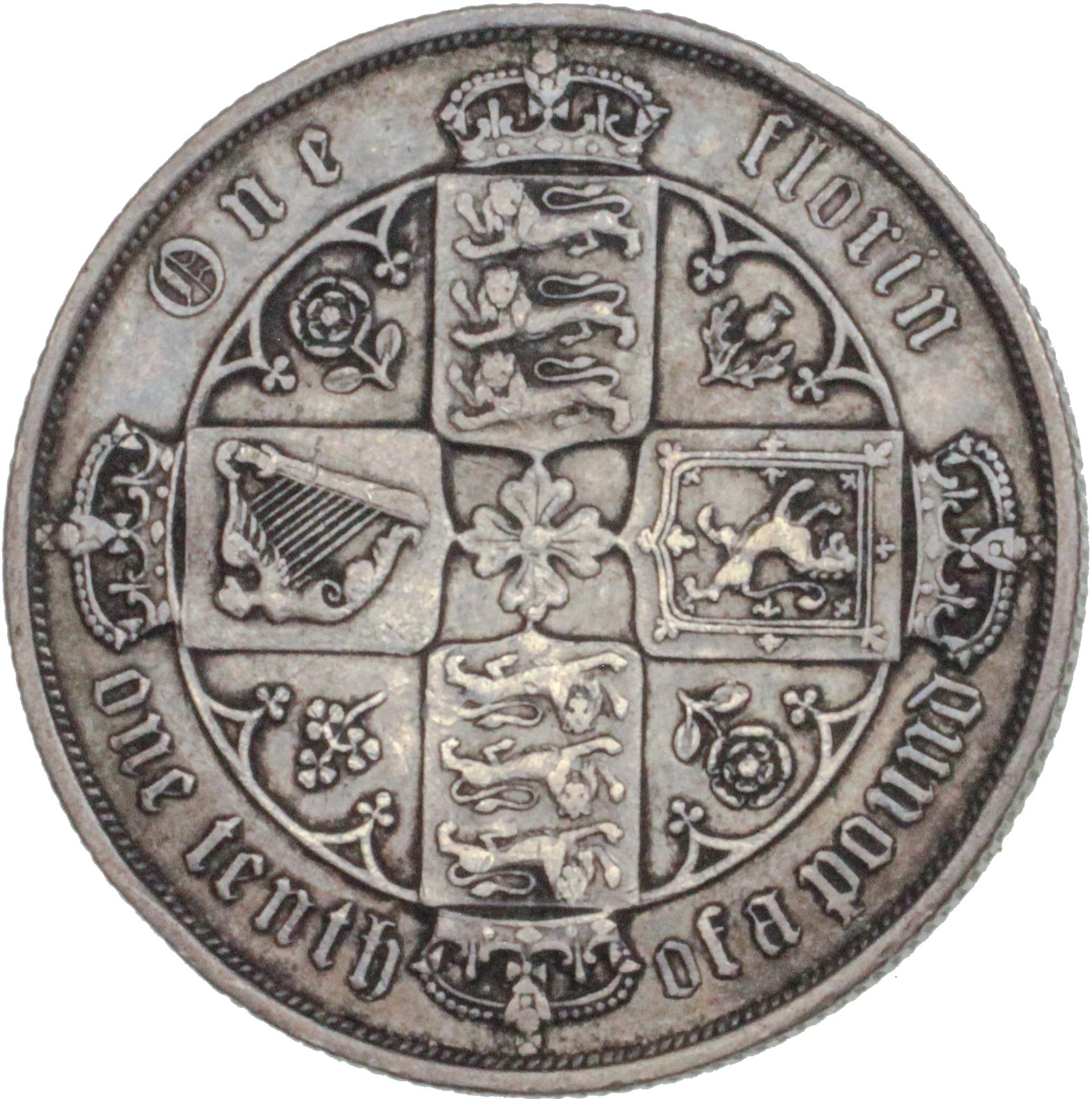 Victoria. Gothic florin, 1885.