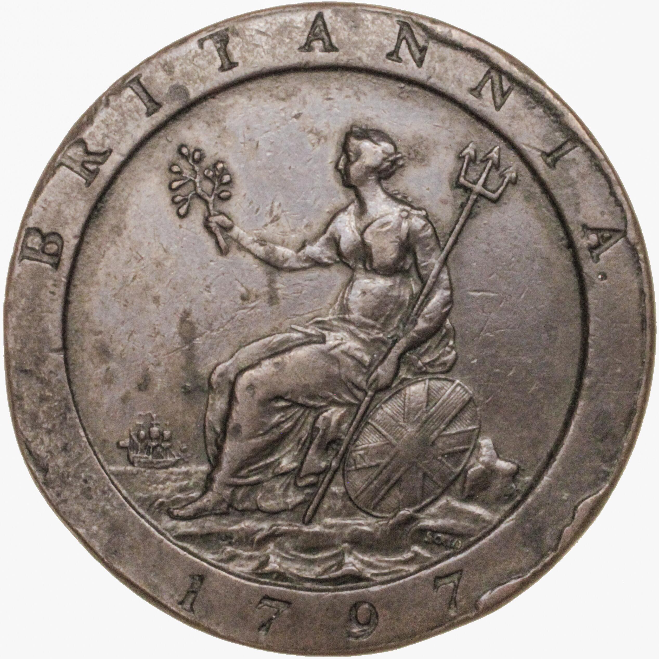 III. Cartwheel penny, 1797. Engraved.