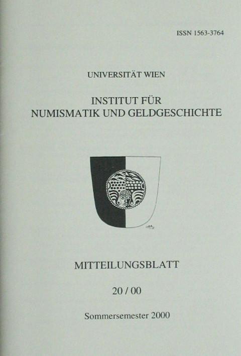 Institut f?_r Numismatik, Universit?_t Wien. Mitteilungsblatt. 20