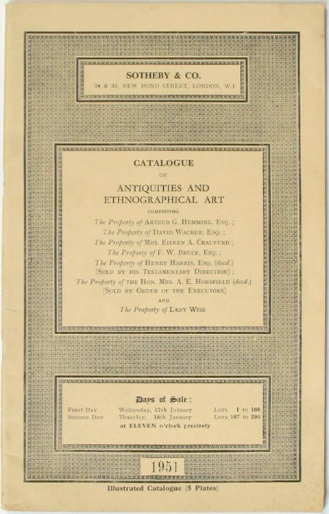 17/18th Jan, 1951 Antiquities and Ethnographical Art.