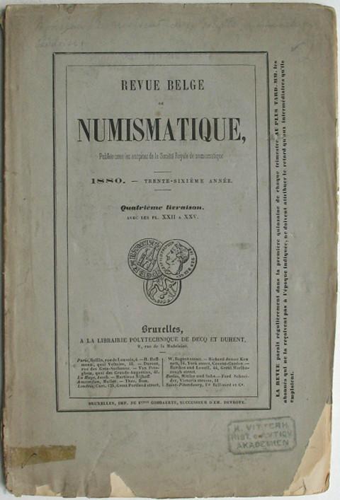 Revue Belge de Numismatique. 1880 part IV&nbsp;