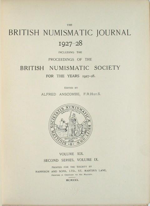 British Numismatic Journal 1927-28