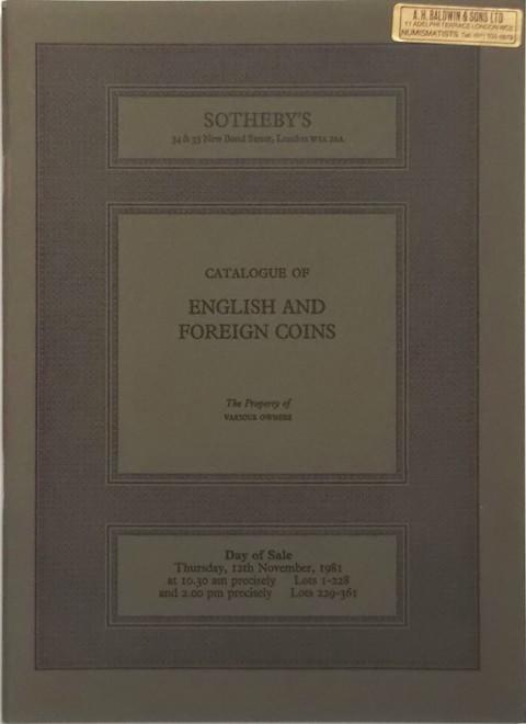 12 Nov, 1981  English & Foreign Coins etc. Commemorative Medals and Banknotes