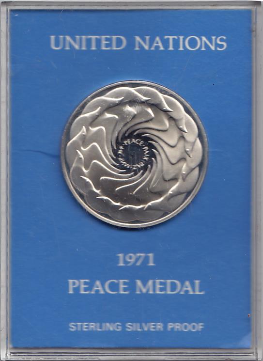 United Nations. Peace medal 1971.