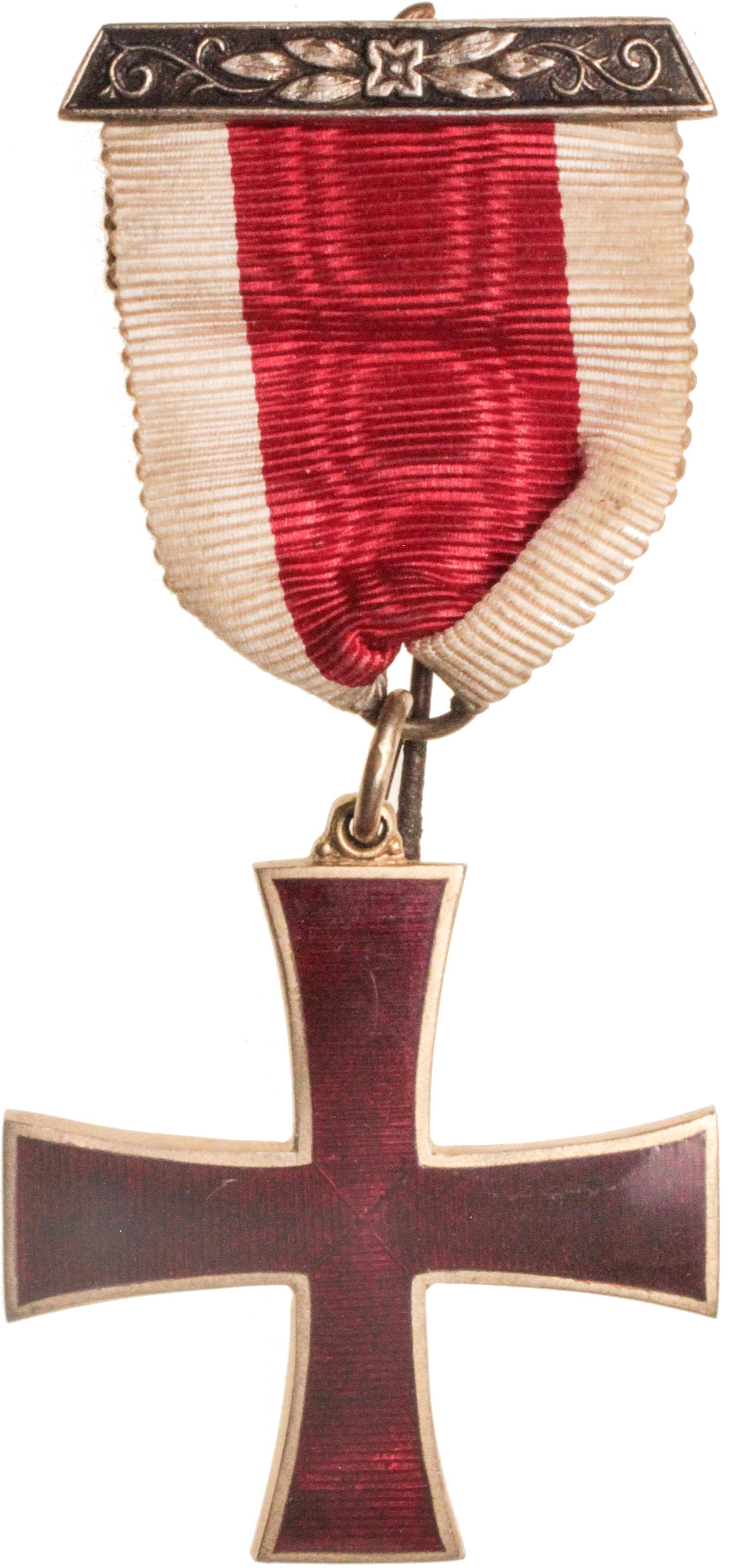 Spilla Commemorativa Cavalieri Templari Argento Smalto Rosso – Massoneria