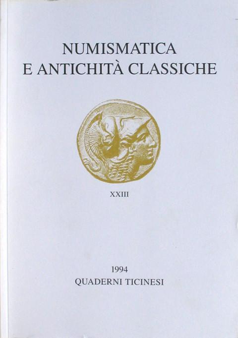 Quaderni Ticinesi Numismatica e Antichita Classiche (NAC) 1994, XXIII