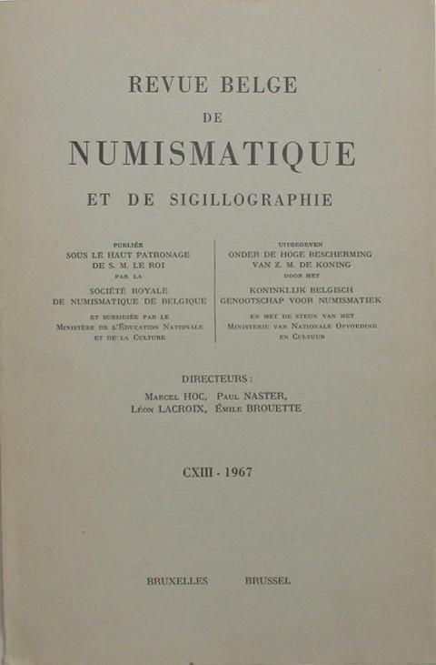 Revue Belge de Numismatique. 1967
