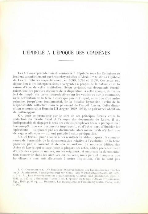 L'Epibole a l'epoque des Comnenes