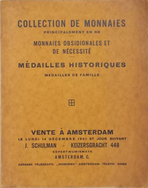 14 Dec, 1931 Gold coins, Monnaies obsidionales, Historical medals.