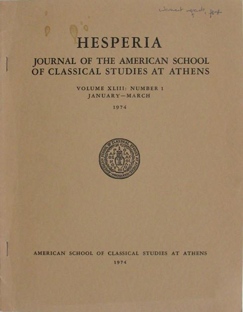 Hesperia.  Journal of the American School of Classical Studies at Athens.