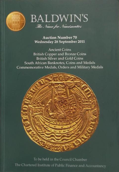 Baldwins Auctions.  No 70. 28 Sep 2011.  Ancient and British coins, commem. medals, etc.