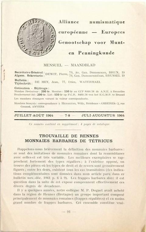Trouvaille de Rennes : Monnaies barbares de Tetricus, etc.