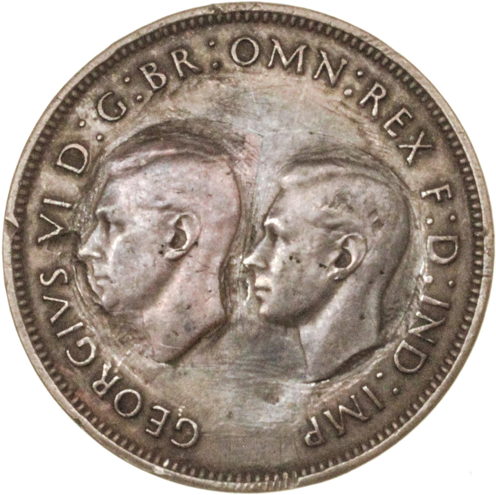 Altered coin, VI, Two headed penny, with a 1937 reverse.